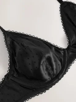 Noir - Soutien-gorge à pois brillant
