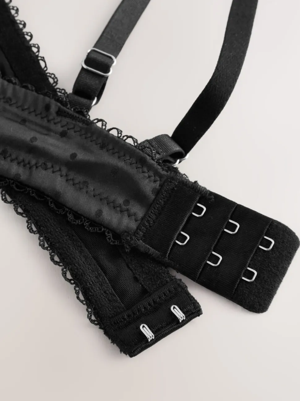Noir - Soutien-gorge à pois brillant