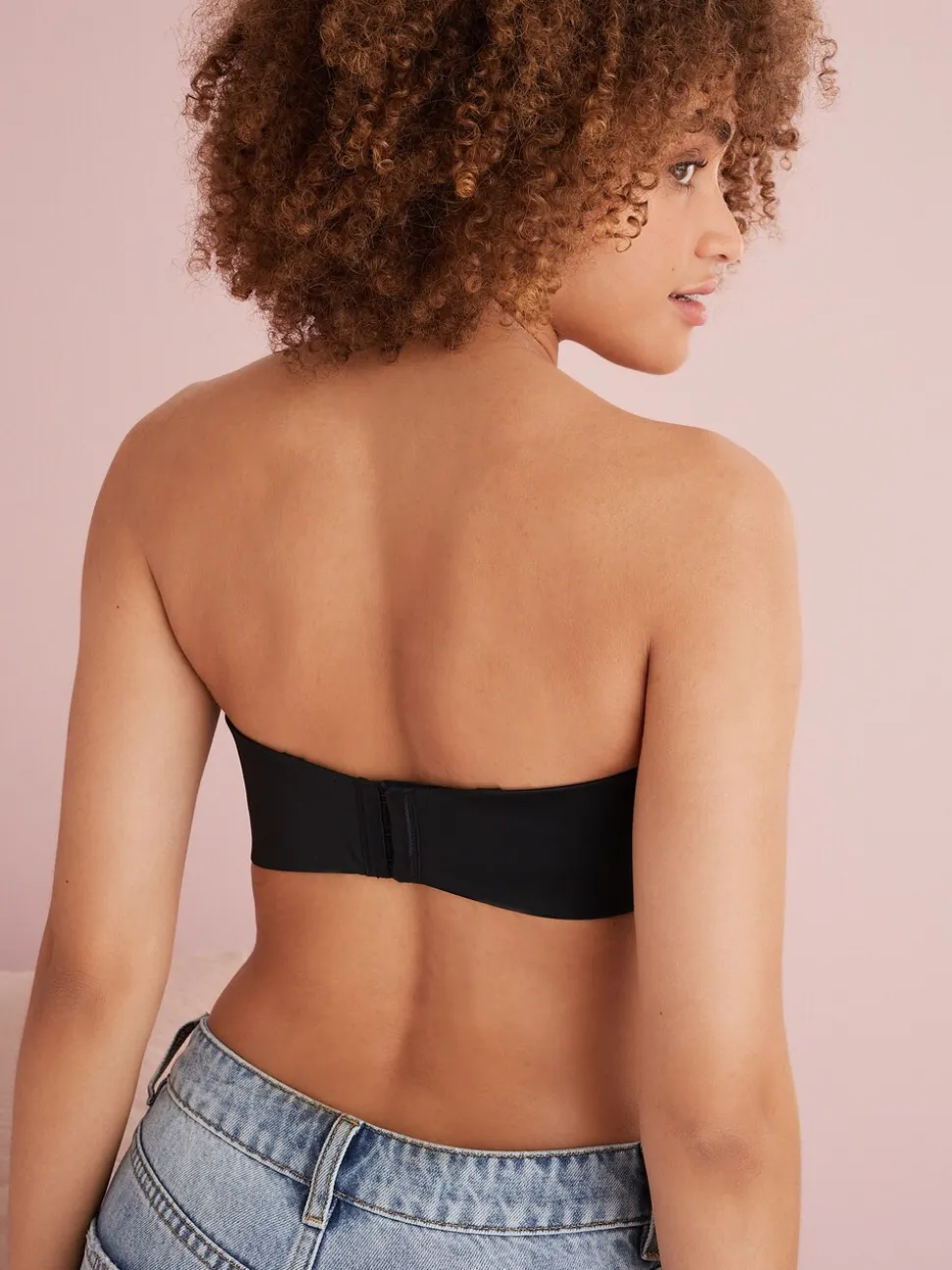 Noir - Soutien-gorge bandeau sans bretelles DD+ sans rembourrage Minimise