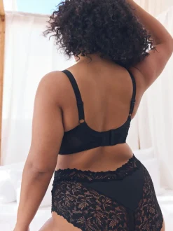 Noir - Soutien-gorge B-H confort ultime en dentelle sans rembourrage sans armatures
