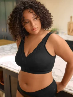 Noir - Soutien-gorge B-H Total Support Ultimate Comfort super doux sans rembourrage