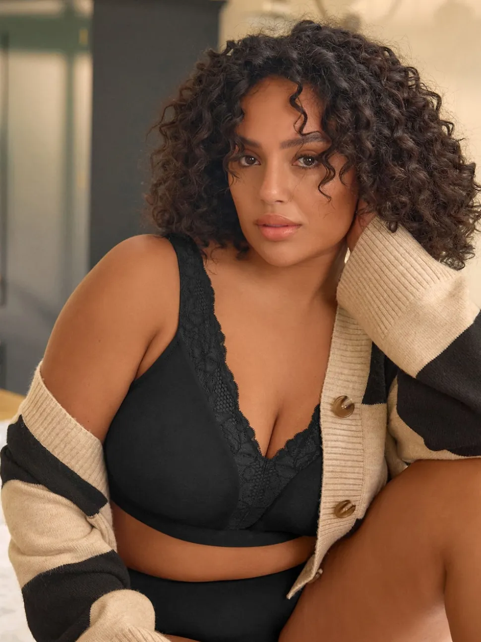 Noir - Soutien-gorge B-H Total Support Ultimate Comfort super doux sans rembourrage