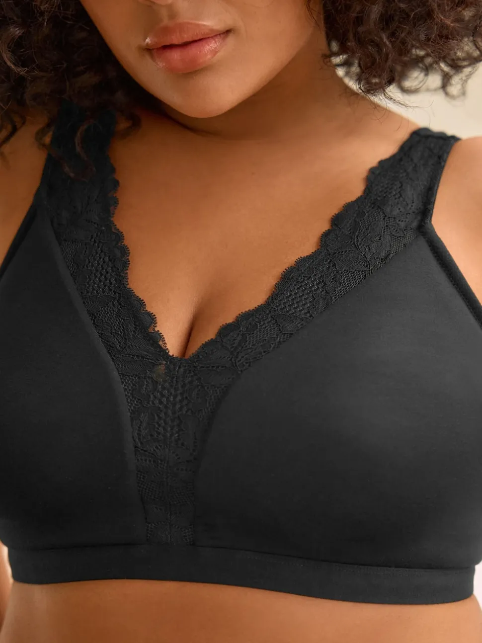 Noir - Soutien-gorge B-H Total Support Ultimate Comfort super doux sans rembourrage