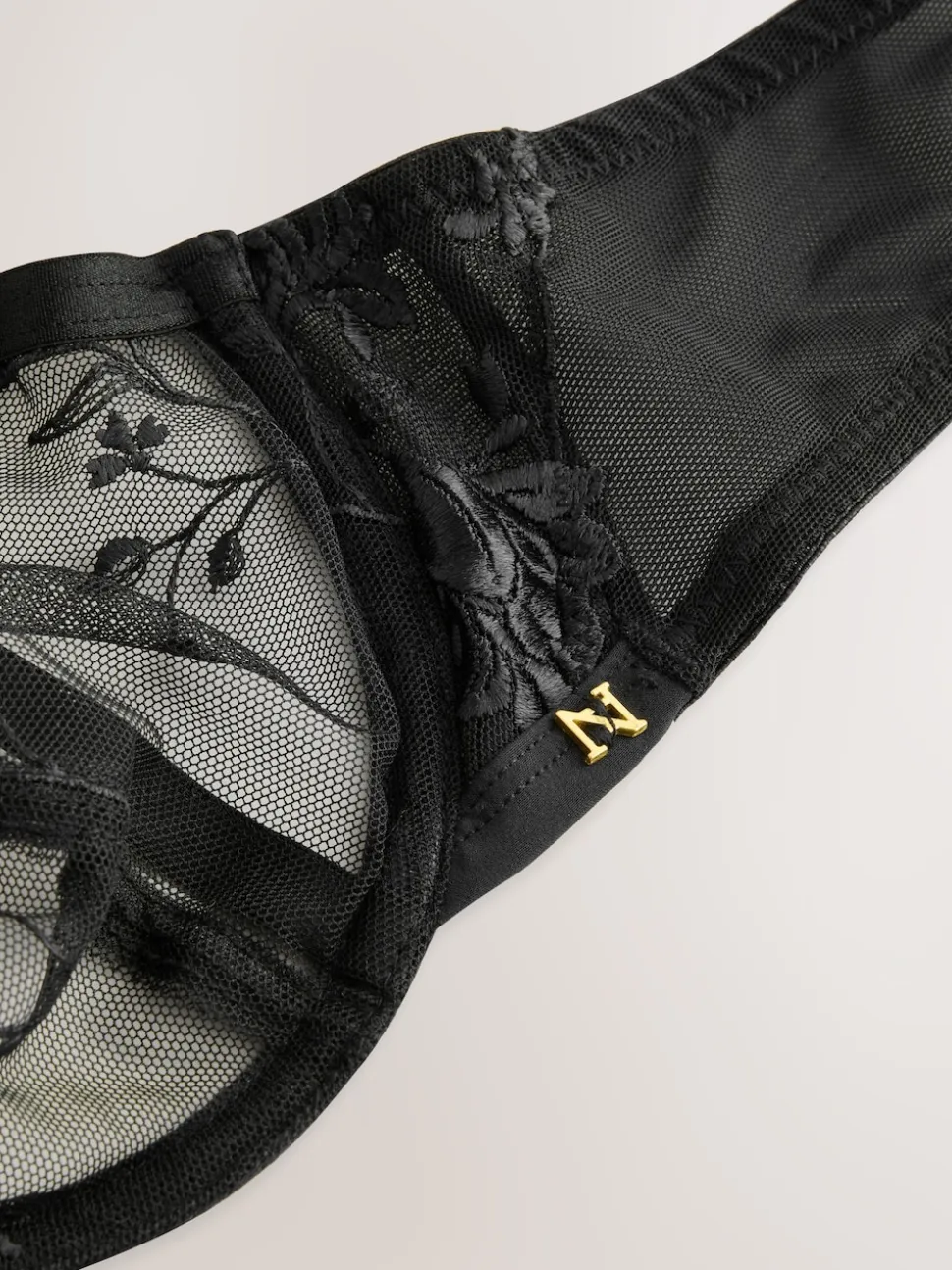 Noir - Soutien-gorge brodé haut de gamme