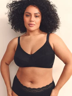 Noir - Soutien-gorge confort ultime en coton sans armatures OH Total Support