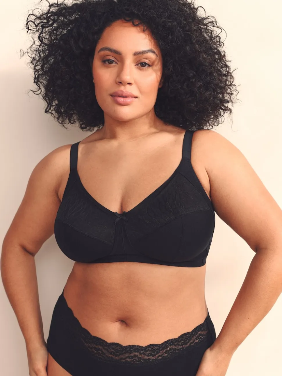 Noir - Soutien-gorge confort ultime en coton sans armatures OH Total Support