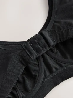 Noir - Soutien-gorge de sport DD+ sans rembourrage avec bonnet complet Dry Tech à impact élevé