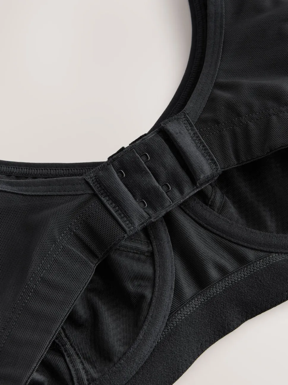 Noir - Soutien-gorge de sport DD+ sans rembourrage avec bonnet complet Dry Tech à impact élevé