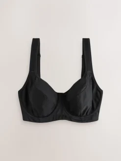 Noir - Soutien-gorge de sport DD+ sans rembourrage avec bonnet complet Dry Tech à impact élevé
