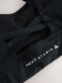 Noir - Soutien-gorge de sport à bretelles et dos à impact moyen
