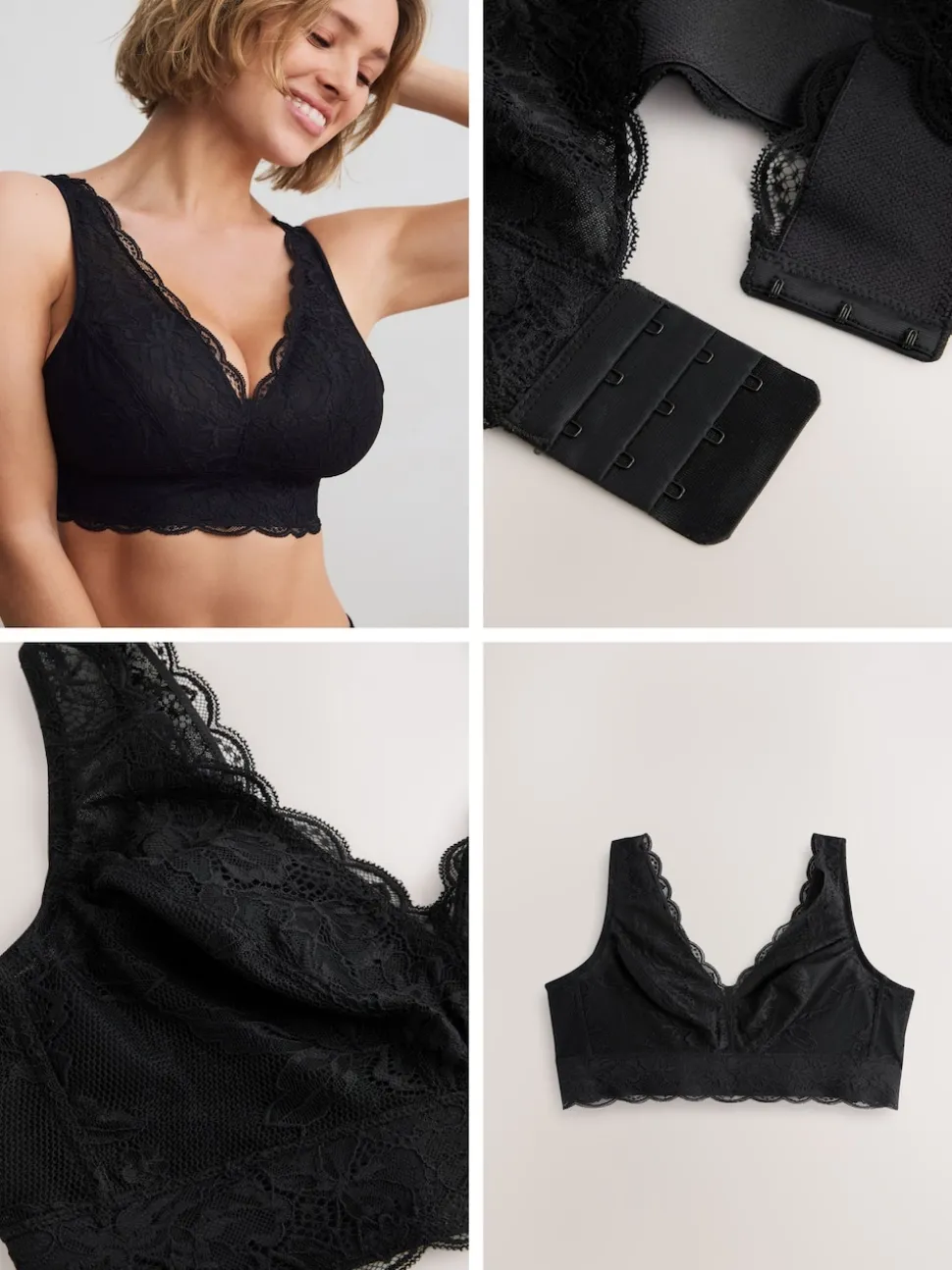 Noir - Soutien-gorge en dentelle maintien total