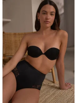 Noir - Soutien-gorge lissant sans bretelles à dos clair A-E