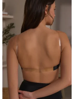 Noir - Soutien-gorge lissant sans bretelles à dos clair A-E