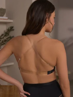 Noir - Soutien-gorge lissant sans bretelles à dos clair A-E