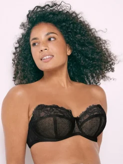 Noir - Soutien-gorge sans bretelles sans rembourrage Dd+