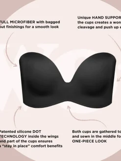 Noir - Soutien-gorge Wonderbra Perfect Body Ultimate Skin sans bretelles et sans armatures