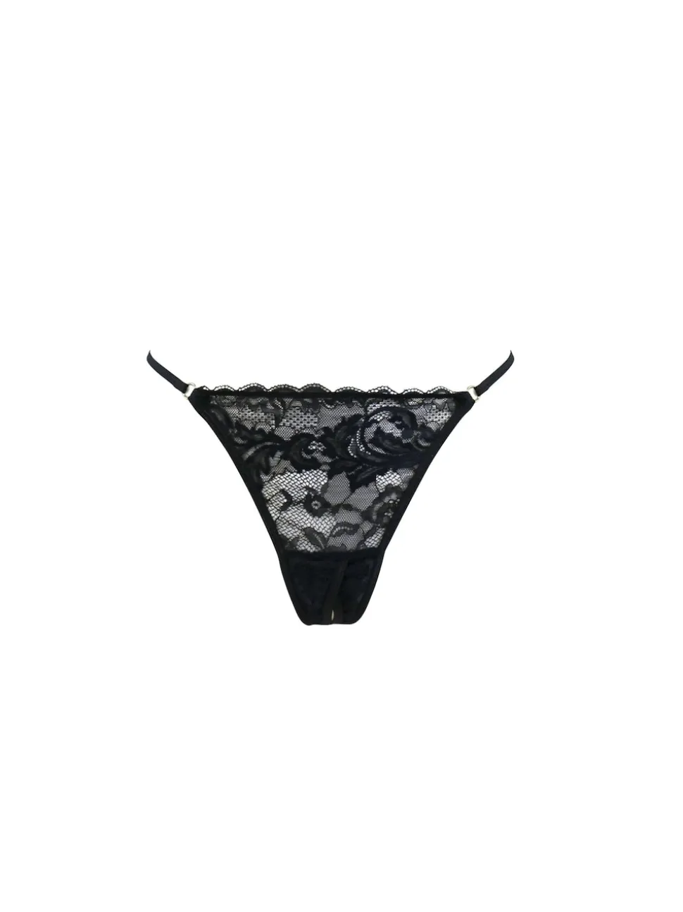 Noir - String sans entrejambe Pour Moi For Your Eyes Only taille haute