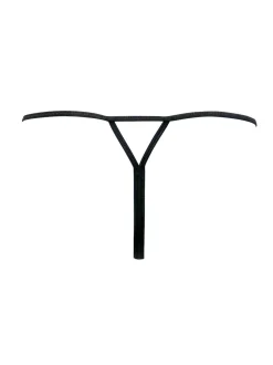 Noir - String sans entrejambe Pour Moi For Your Eyes Only taille haute