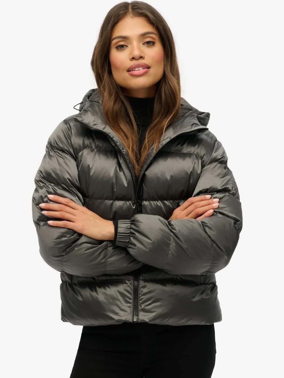 Noir - Superdry Capuche Luxe Sports Doudoune