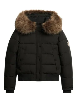 Noir - Superdry Everest Hooded Bomber Veste