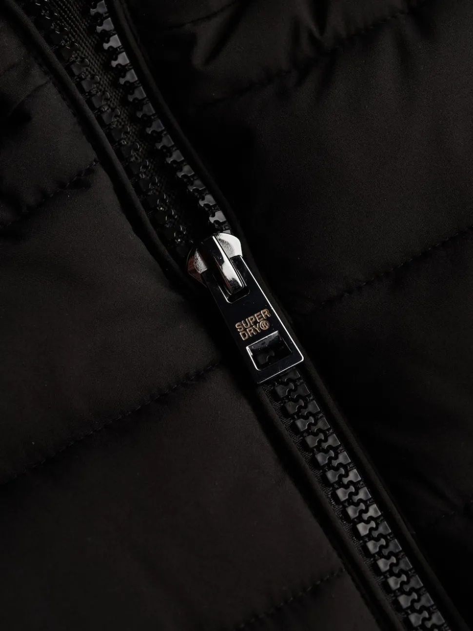 Noir - Superdry Fuji Manteau mi-long à fausse capuche