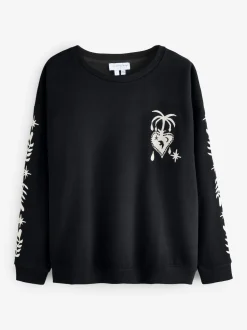 Noir - Sweat-shirt brodé Never Fully Dressed