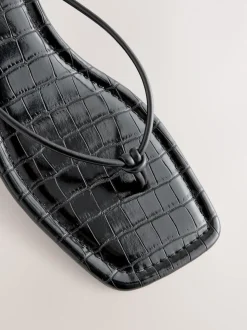 Noir - Talons bas à bout carré