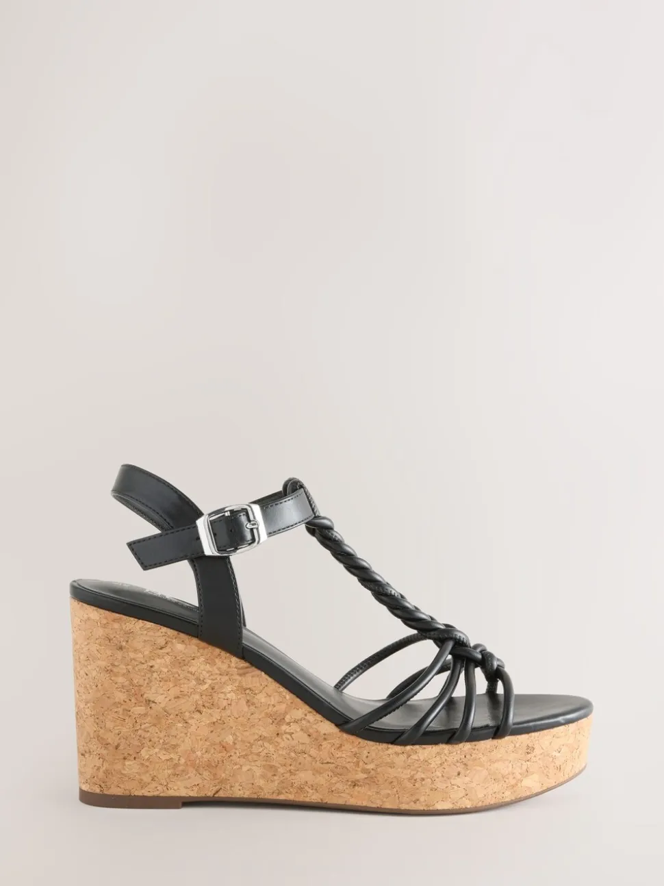Noir - Talons compensés à lanières tressées Forever Comfort®