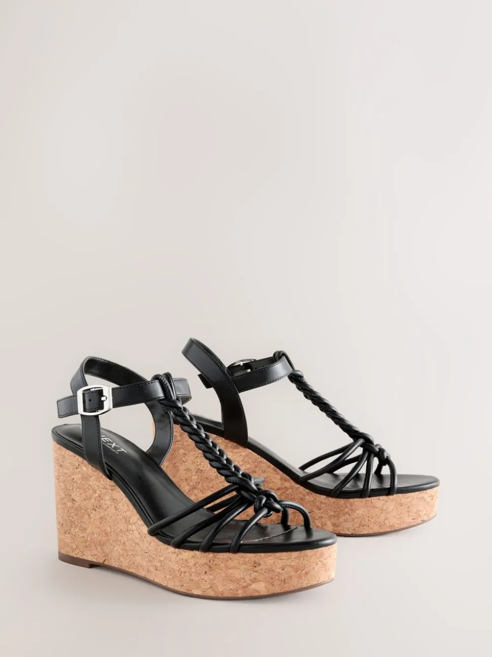 Noir - Talons compensés à lanières tressées Forever Comfort®