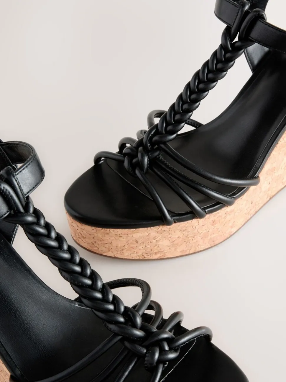Noir - Talons compensés à lanières tressées Forever Comfort®
