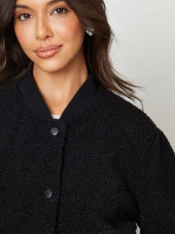 Noir - Threadbare Borg aviateur imitation peau de mouton