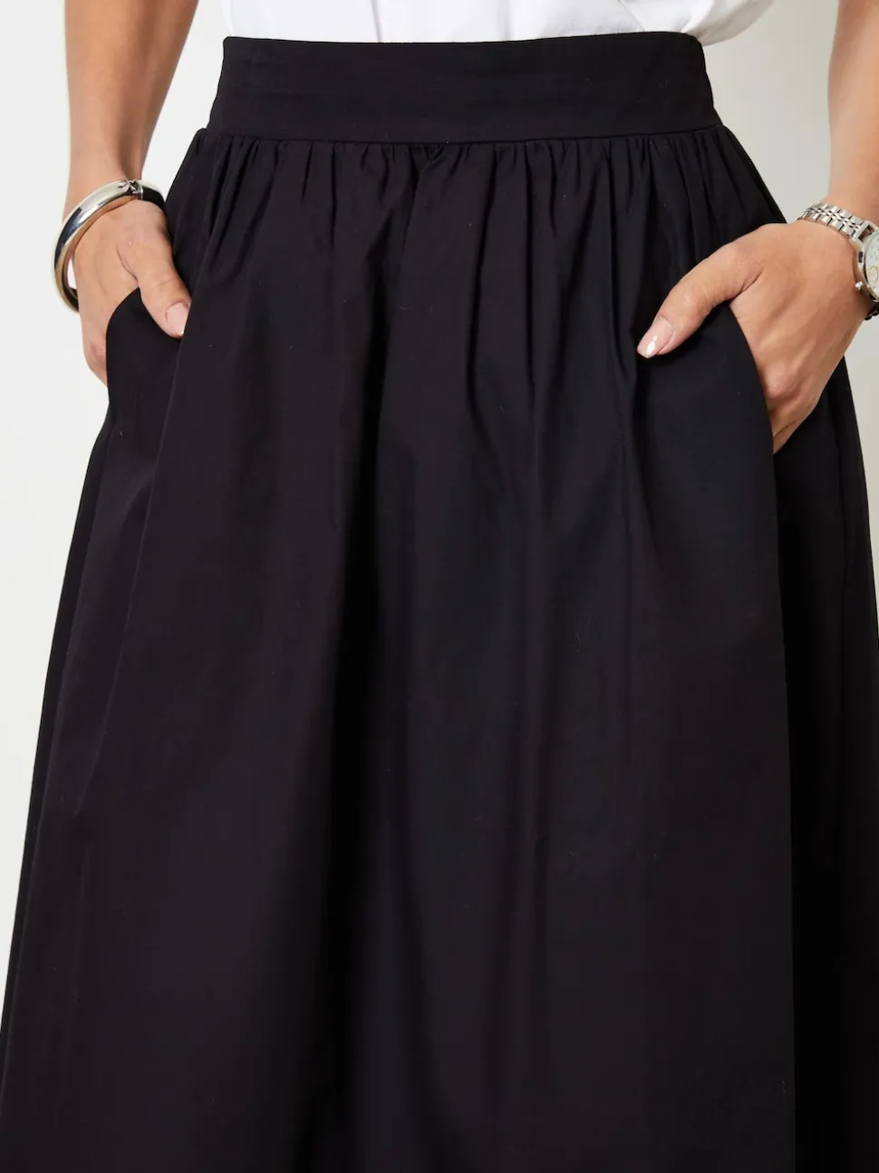 Noir - Threadbare Jupe midi avec poches