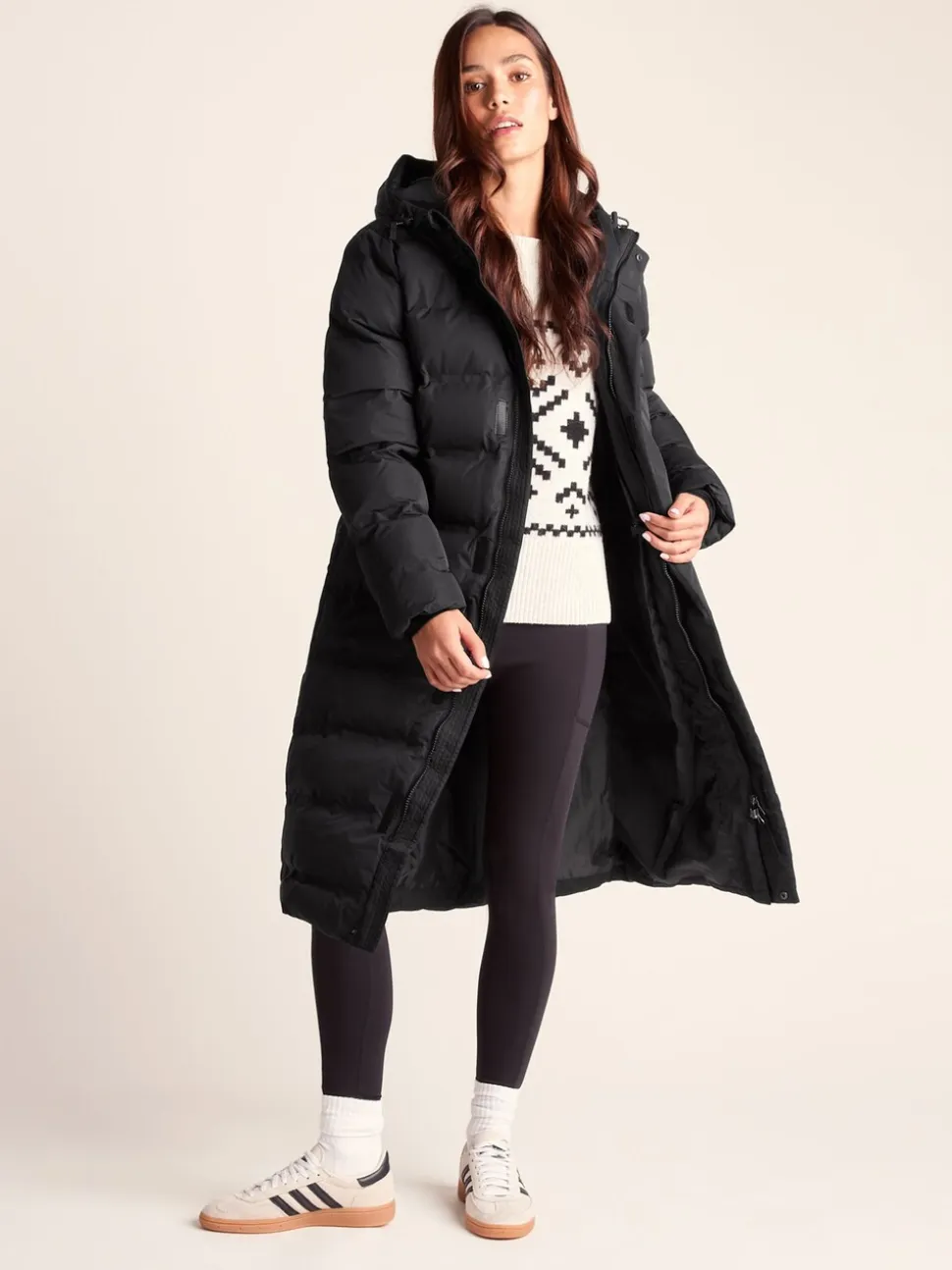 Noir - Tog 24 Womens Glaston Longline Thermal Parka À capuche Puffer Coat