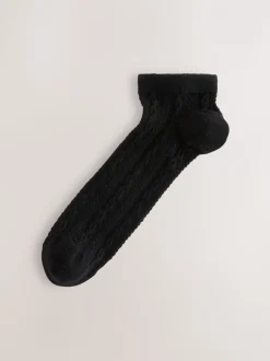 Noir à torsades - Lot de chaussettes de sport en câble 4