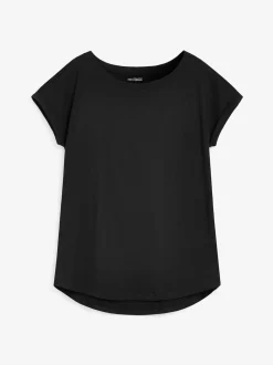 Noir - T-shirt à manches cap