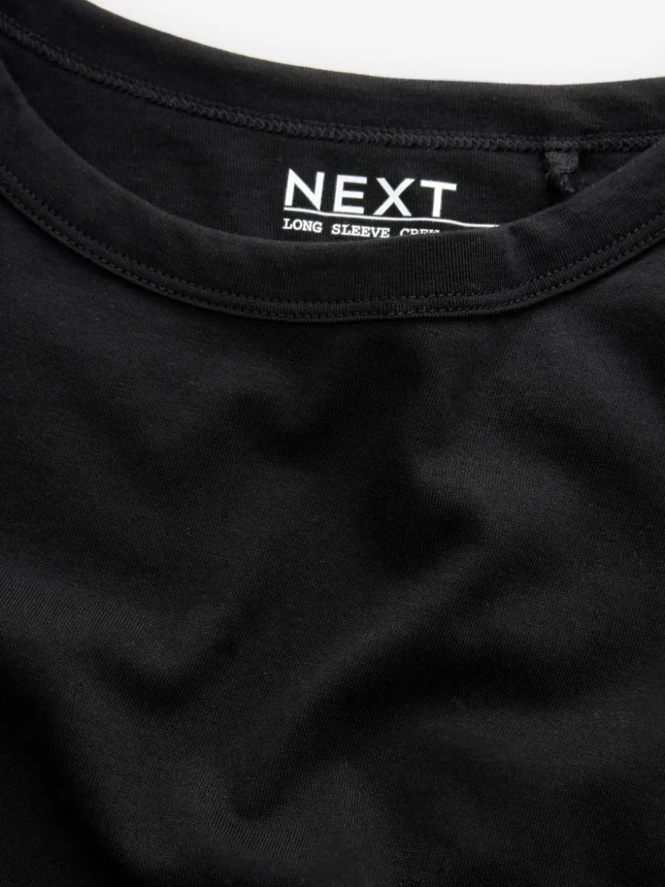 Noir - T-shirt à manches longues de cou d'équipage