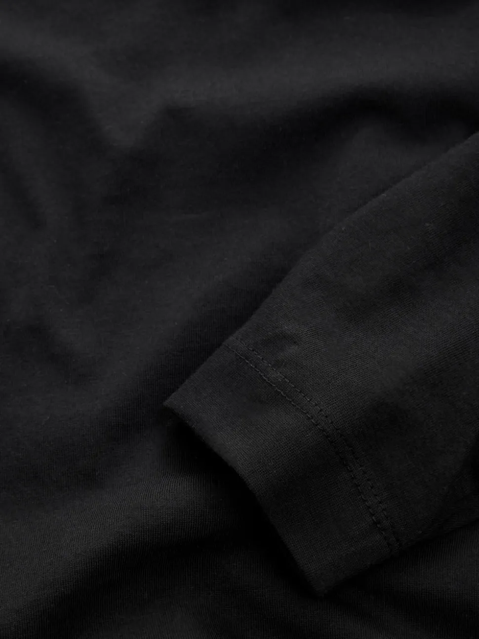 Noir - T-shirt à manches longues de cou d'équipage