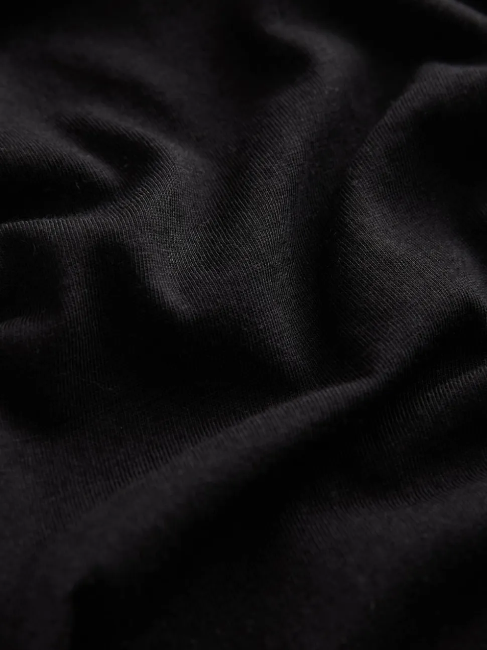 Noir - T-shirt Col en V souple en coton modal
