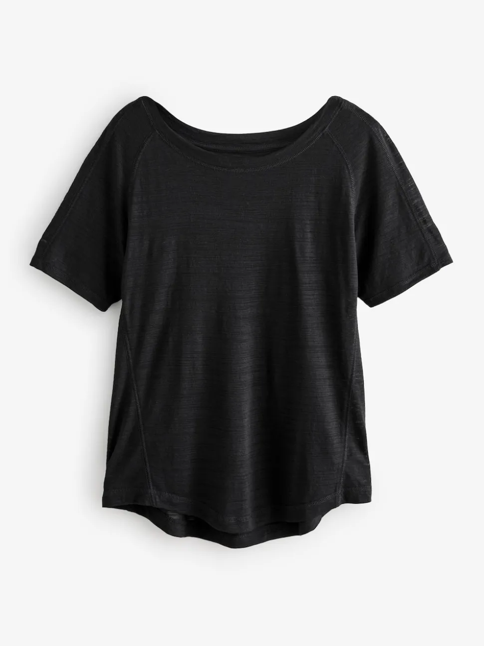 Noir - T-shirt léger à manches courtes Col rond Active
