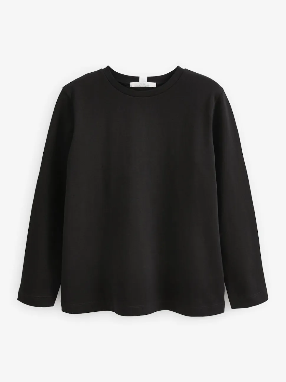 Noir - T-shirt manches longues Col rond épais