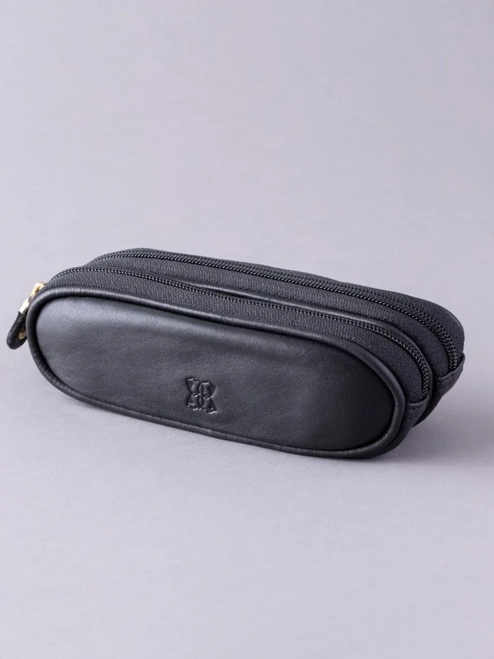Noir - Étui Lakeland en cuir à deux verres