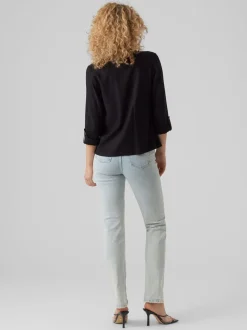 Noir - VERO MODA Veste en lin Blend manches 3/4