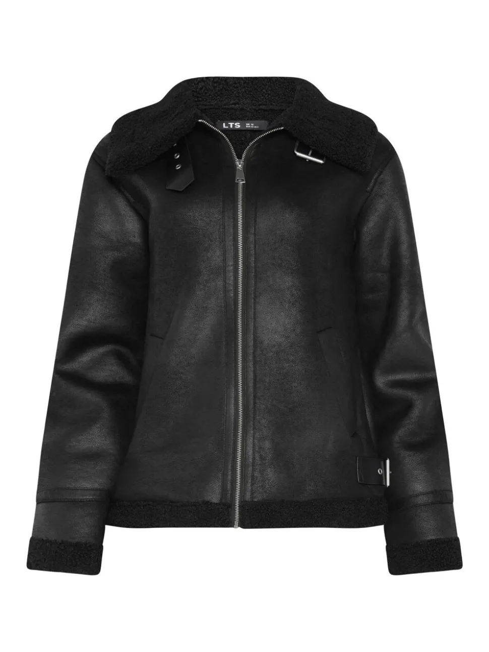 Noir - Veste aviateur Long Tall Sally à coutures fuselées