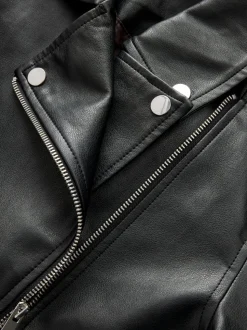 Noir - Veste de motard en cuir faux