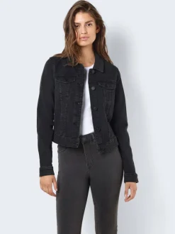 Noir - Veste en jean Noisy May ajustée