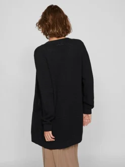Noir - VILA Long Cardigan 100% coton