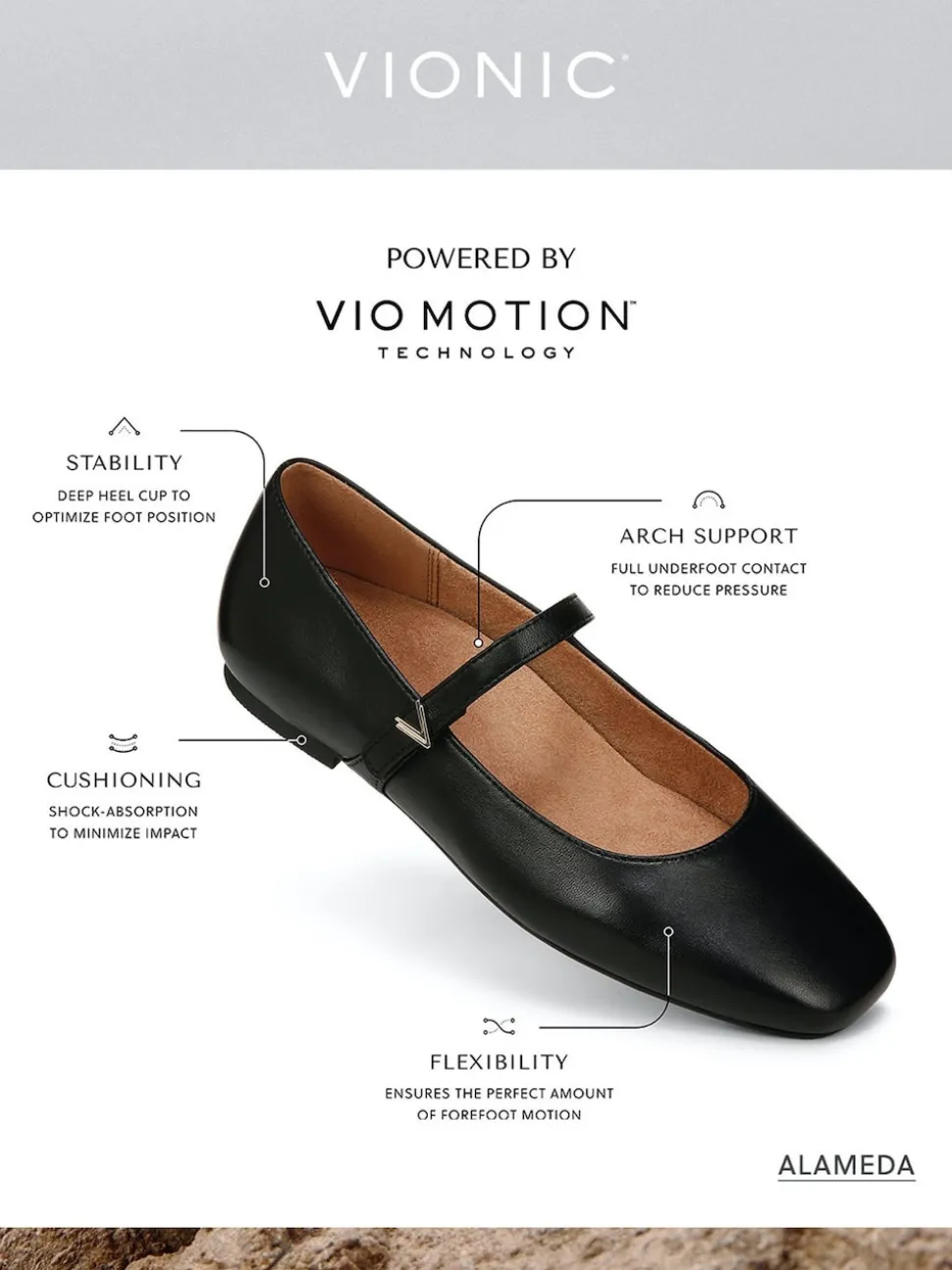 Noir - Vionic Alameda Coupe large Arch Support Mary Janes