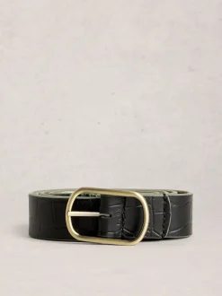 Noir - White Stuff ceinture en cuir réversible
