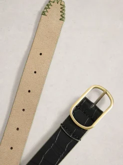 Noir - White Stuff ceinture en cuir réversible