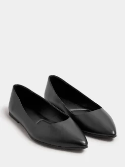 Noir - Yours Curve Coupe large Chaussures plates Point Escarpins